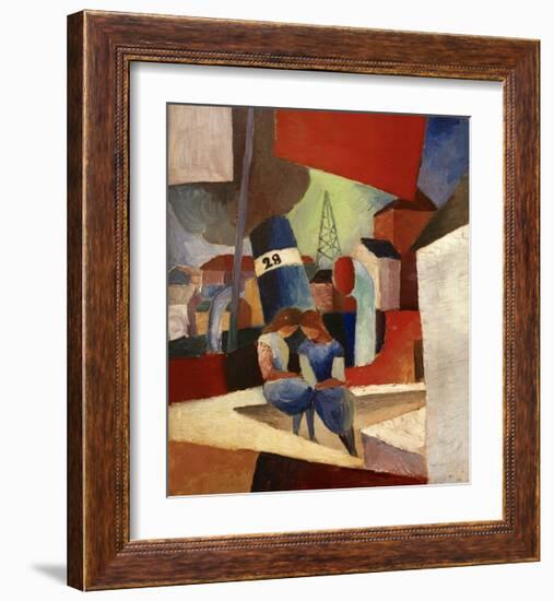 Harbour Scene Duisburg Harbour-Auguste Macke-Framed Giclee Print