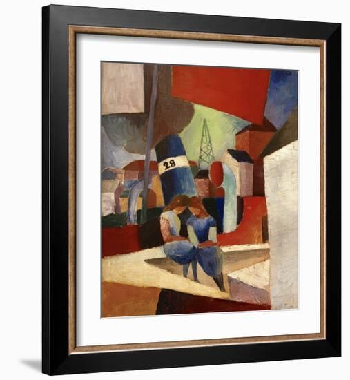 Harbour Scene Duisburg Harbour-Auguste Macke-Framed Giclee Print