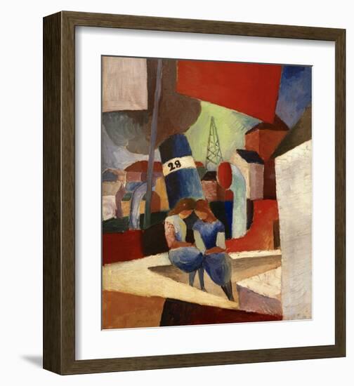 Harbour Scene Duisburg Harbour-Auguste Macke-Framed Giclee Print