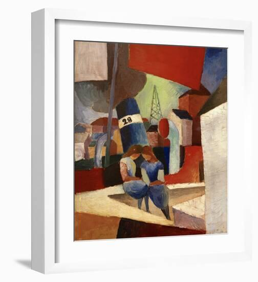 Harbour Scene Duisburg Harbour-Auguste Macke-Framed Giclee Print