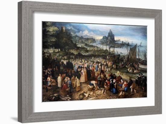 Harbour Scene with Christ Preaching, 1598-Jan Brueghel the Elder-Framed Giclee Print