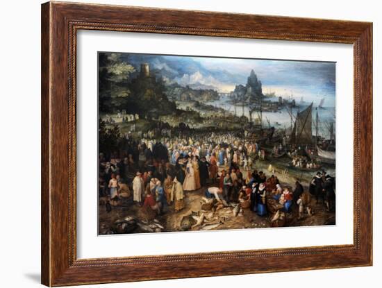 Harbour Scene with Christ Preaching, 1598-Jan Brueghel the Elder-Framed Giclee Print