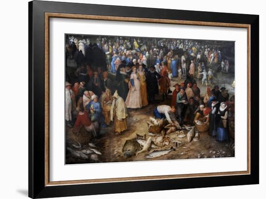 Harbour Scene with Christ Preaching, 1598-Jan Brueghel the Elder-Framed Giclee Print