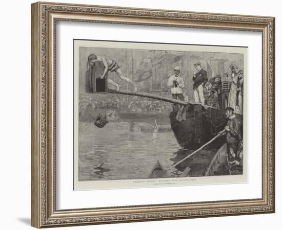 Harbour Sports, Walking the Greasy Pole-William Hatherell-Framed Giclee Print