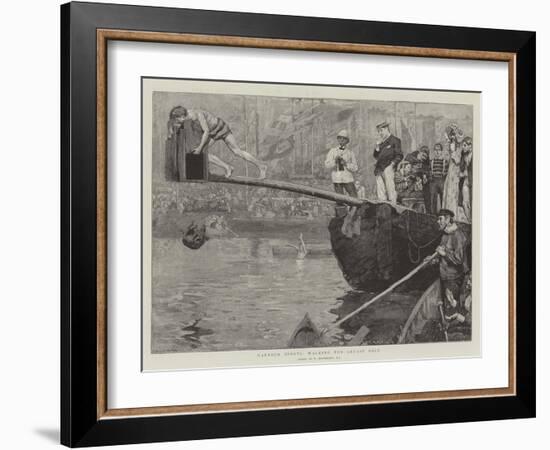 Harbour Sports, Walking the Greasy Pole-William Hatherell-Framed Giclee Print