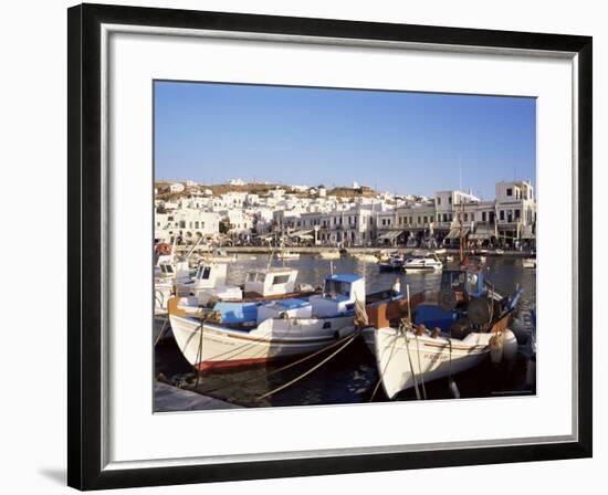 Harbour with Fishing Boats, Mykonos Town, Island of Mykonos, Cyclades, Greece-Hans Peter Merten-Framed Photographic Print