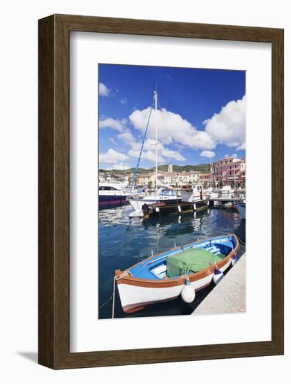 Harbour with Fishing Boats, Porto Azzuro, Island of Elba, Livorno Province, Tuscany, Italy-Markus Lange-Framed Photographic Print