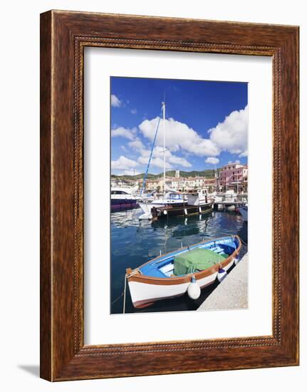 Harbour with Fishing Boats, Porto Azzuro, Island of Elba, Livorno Province, Tuscany, Italy-Markus Lange-Framed Photographic Print