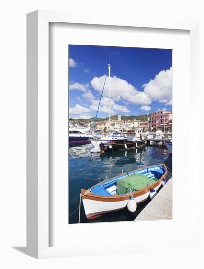 Harbour with Fishing Boats, Porto Azzuro, Island of Elba, Livorno Province, Tuscany, Italy-Markus Lange-Framed Photographic Print