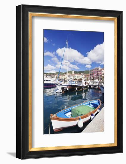 Harbour with Fishing Boats, Porto Azzuro, Island of Elba, Livorno Province, Tuscany, Italy-Markus Lange-Framed Photographic Print