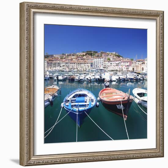 Harbour with Fishing Boats, Portoferraio, Island of Elba-Markus Lange-Framed Photographic Print