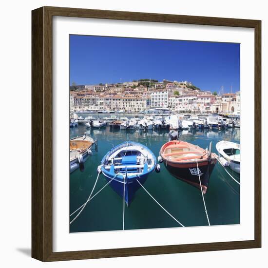 Harbour with Fishing Boats, Portoferraio, Island of Elba-Markus Lange-Framed Photographic Print