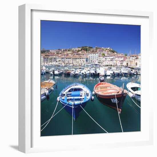 Harbour with Fishing Boats, Portoferraio, Island of Elba-Markus Lange-Framed Photographic Print