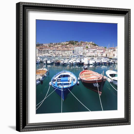 Harbour with Fishing Boats, Portoferraio, Island of Elba-Markus Lange-Framed Photographic Print