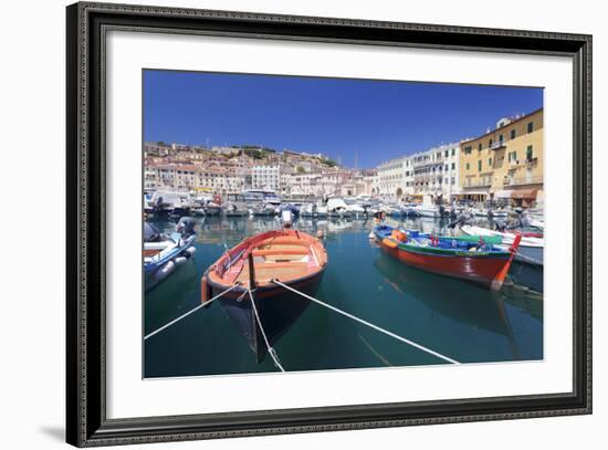 Harbour with Fishing Boats, Portoferraio, Island of Elba-Markus Lange-Framed Photographic Print