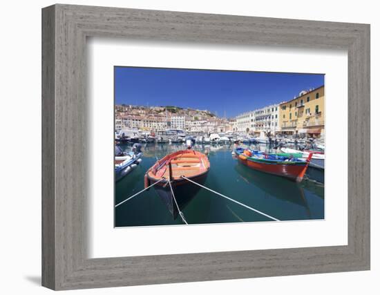 Harbour with Fishing Boats, Portoferraio, Island of Elba-Markus Lange-Framed Photographic Print