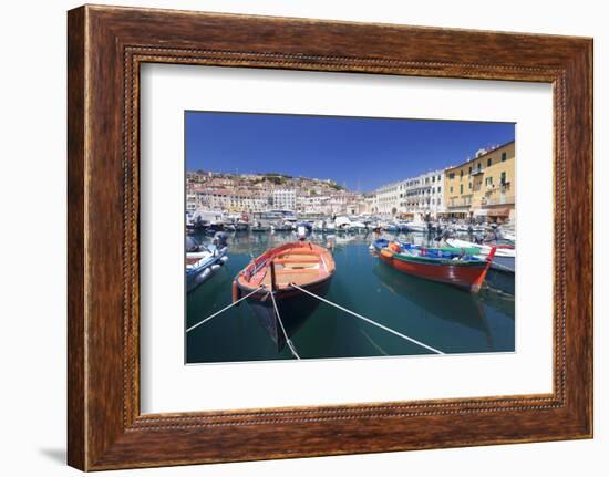 Harbour with Fishing Boats, Portoferraio, Island of Elba-Markus Lange-Framed Photographic Print