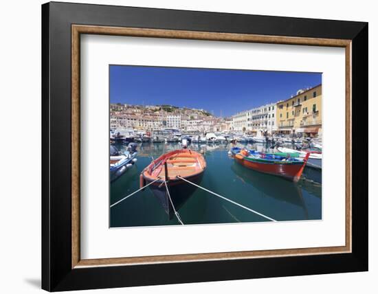 Harbour with Fishing Boats, Portoferraio, Island of Elba-Markus Lange-Framed Photographic Print