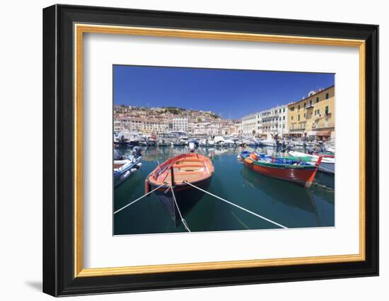 Harbour with Fishing Boats, Portoferraio, Island of Elba-Markus Lange-Framed Photographic Print