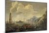 Harbour with Lighthouse and Ships-Salvator Rosa-Mounted Giclee Print