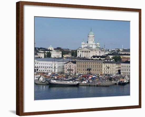 Harbour with Lutheran Cathedral Rising Behind, Helsinki, Finland, Scandinavia-Ken Gillham-Framed Photographic Print