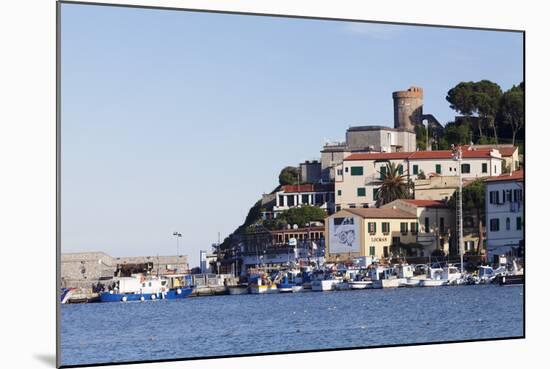 Harbour with Torre Della Marina, Marina Di Campo, Island of Elba, Livorno Province, Tuscany, Italy-Markus Lange-Mounted Photographic Print