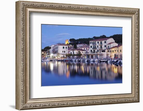 Harbour with Torre Della Marina, Marina Di Campo, Island of Elba, Livorno Province, Tuscany, Italy-Markus Lange-Framed Photographic Print