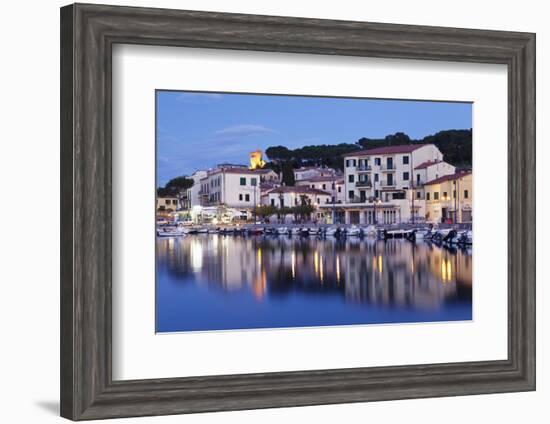 Harbour with Torre Della Marina, Marina Di Campo, Island of Elba, Livorno Province, Tuscany, Italy-Markus Lange-Framed Photographic Print