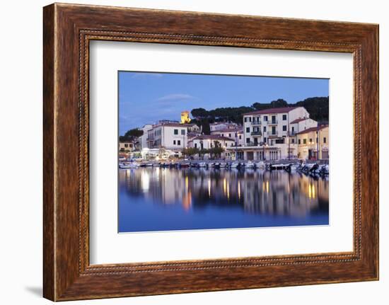 Harbour with Torre Della Marina, Marina Di Campo, Island of Elba, Livorno Province, Tuscany, Italy-Markus Lange-Framed Photographic Print