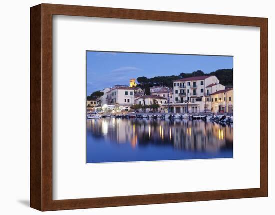 Harbour with Torre Della Marina, Marina Di Campo, Island of Elba, Livorno Province, Tuscany, Italy-Markus Lange-Framed Photographic Print