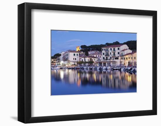 Harbour with Torre Della Marina, Marina Di Campo, Island of Elba, Livorno Province, Tuscany, Italy-Markus Lange-Framed Photographic Print