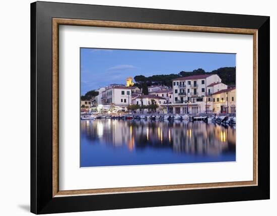 Harbour with Torre Della Marina, Marina Di Campo, Island of Elba, Livorno Province, Tuscany, Italy-Markus Lange-Framed Photographic Print