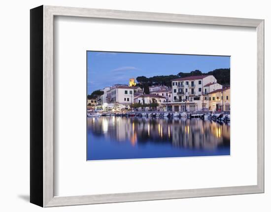 Harbour with Torre Della Marina, Marina Di Campo, Island of Elba, Livorno Province, Tuscany, Italy-Markus Lange-Framed Photographic Print