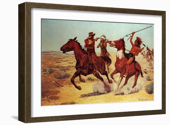 Hard Pushed-Charles Shreyvogel-Framed Art Print