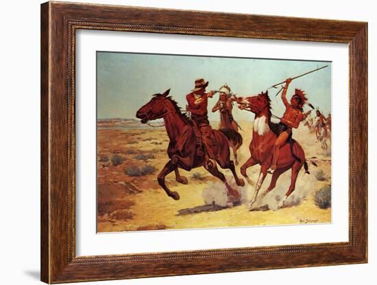 Hard Pushed-Charles Shreyvogel-Framed Art Print