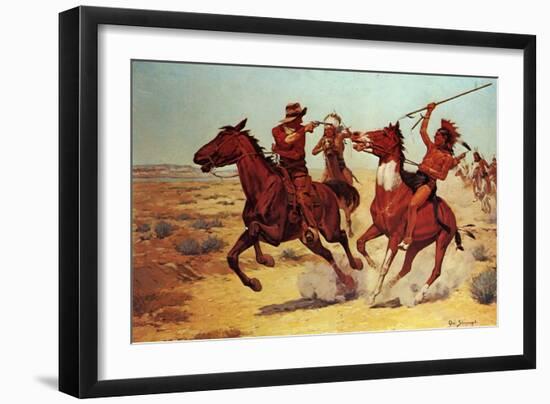 Hard Pushed-Charles Shreyvogel-Framed Art Print