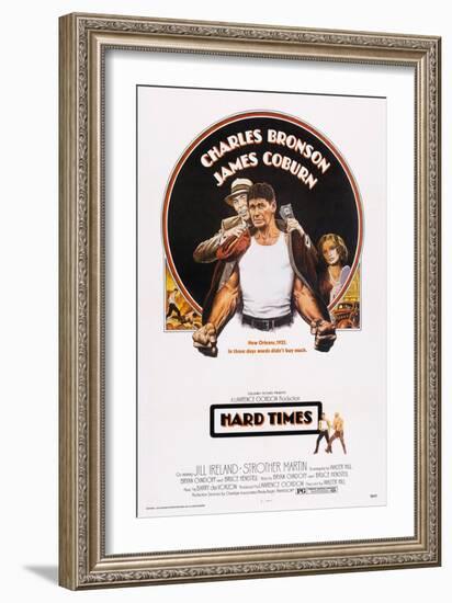 Hard Times, Top from Left: James Coburn, Charles Bronson, Jill Ireland, 1975-null-Framed Art Print