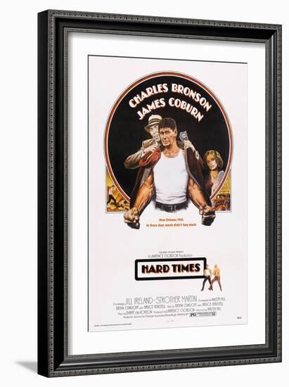 Hard Times, Top from Left: James Coburn, Charles Bronson, Jill Ireland, 1975-null-Framed Art Print