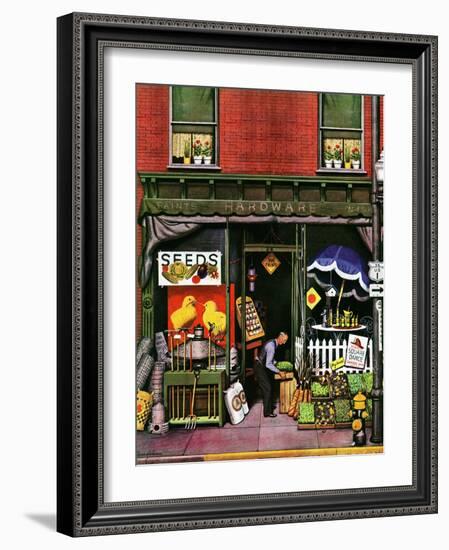 "Hardware Store at Springtime," March 16, 1946-Stevan Dohanos-Framed Giclee Print