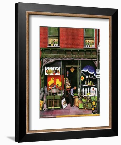 "Hardware Store at Springtime," March 16, 1946-Stevan Dohanos-Framed Giclee Print