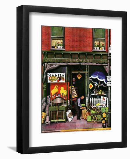 "Hardware Store at Springtime," March 16, 1946-Stevan Dohanos-Framed Giclee Print