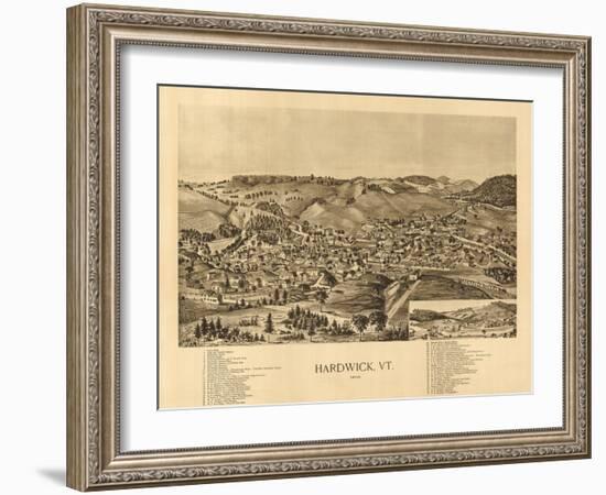 Hardwick, Vermont - Panoramic Map-Lantern Press-Framed Art Print