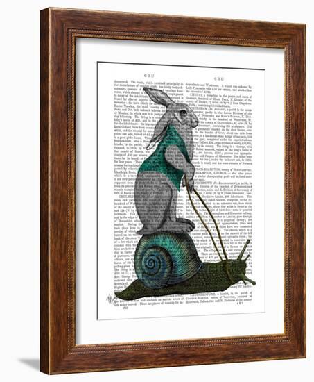 Hare and Snail-Fab Funky-Framed Art Print