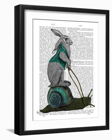 Hare and Snail-Fab Funky-Framed Art Print