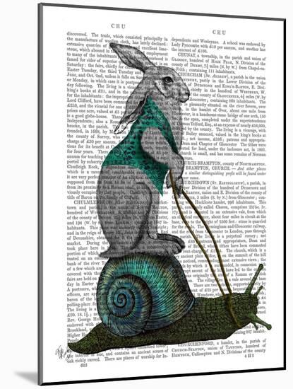 Hare and Snail-Fab Funky-Mounted Art Print