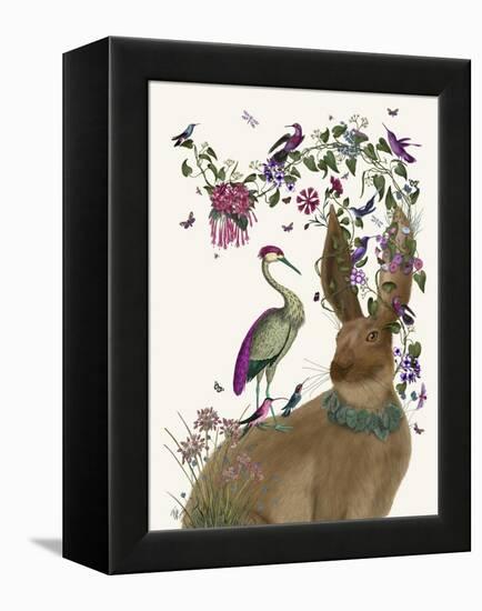 Hare Birdkeeper and Heron-null-Framed Stretched Canvas