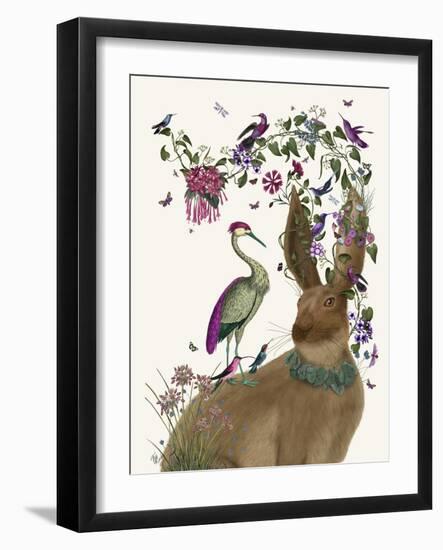 Hare Birdkeeper and Heron-null-Framed Art Print