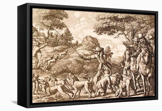 Hare Hunting, Engraved by Wenceslaus Hollar, 1671-Francis Barlow-Framed Premier Image Canvas