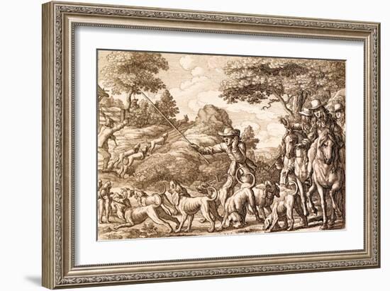 Hare Hunting, Engraved by Wenceslaus Hollar, 1671-Francis Barlow-Framed Giclee Print