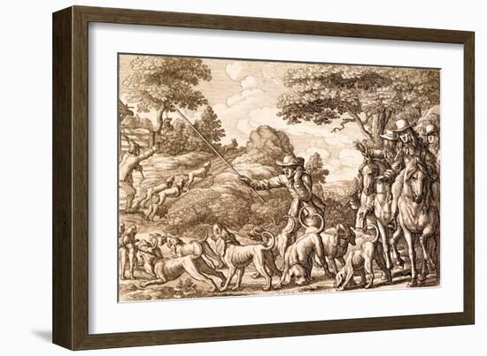 Hare Hunting, Engraved by Wenceslaus Hollar, 1671-Francis Barlow-Framed Giclee Print